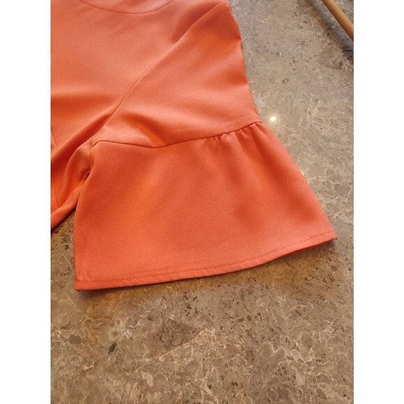 Banana Republic coral dream shift dress size 4 ruffle sleeve - Picture 10 of 10